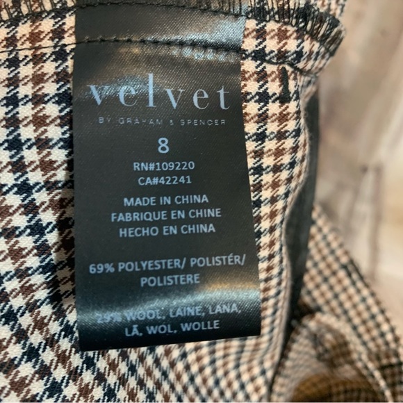 NEW Velvet by Graham & Spencer Plaid Trousers - Picture 7 of 11